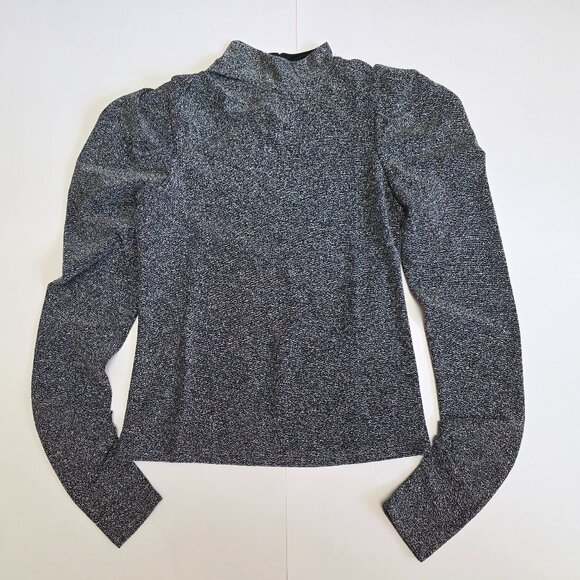 Steve Madden Estella Metallic Puff Shoulder Knit Top - Picture 8 of 16